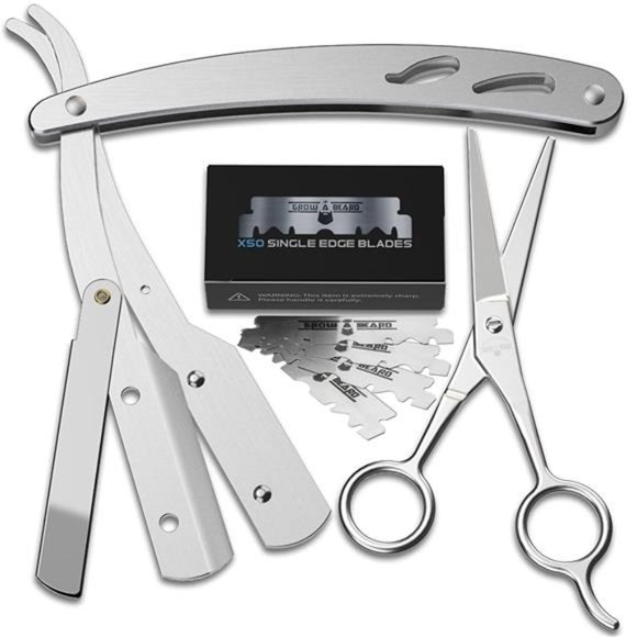 Straight Razor, Complete Straight Razors for Men Kit with 50 Single Blade Razors - Picture 4 of 7
